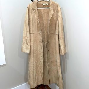 Faux Lambskin Duster Coat